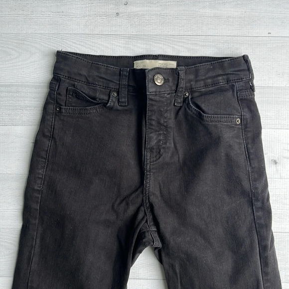 Topshop Jamie Moto/Petite Black Denim Skinny Jeans Size W26 L28 - Picture 2 of 5
